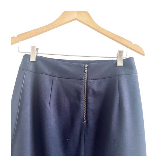 Tahari Women's Navy Solid Polyester Business Career Zip Closure Pencil Skirt 4 - Picture 4 of 8